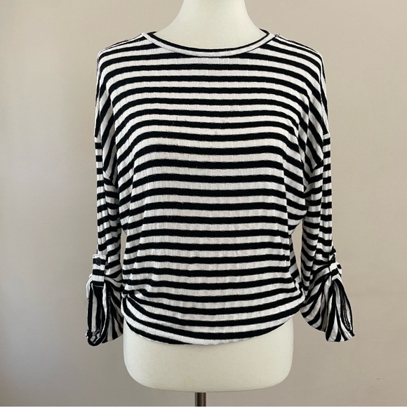 Bella Jane Sweaters - Bella Jane 3/4 Sleeve Stripe Sweater